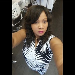 Sandra Darren romper. Black and white leaves